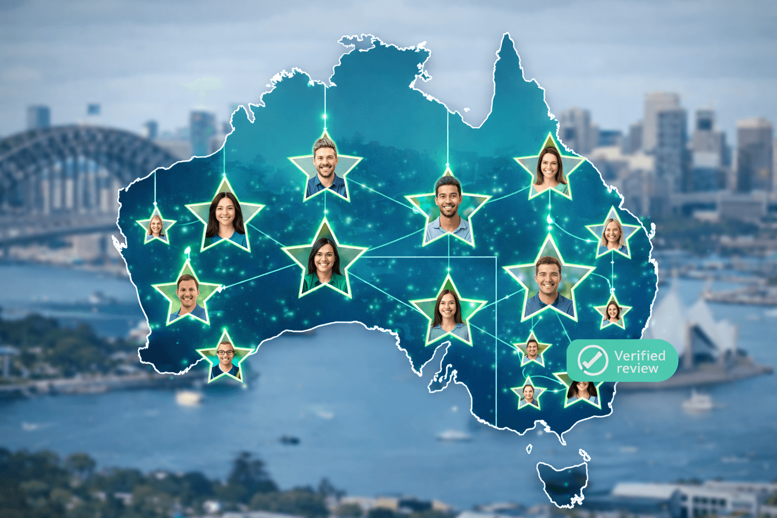 Australia-wide client reviews illustration